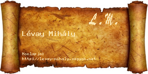 Lévay Mihály névjegykártya